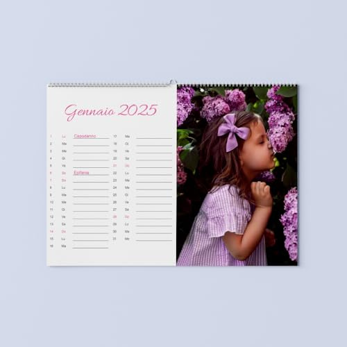 Personalisierter Wandkalender 2024/2025 mit 12 Fotos: Der ideale beschreibbare Planer für Zuhause und Büro - Ein aufregendes Geschenk! (Rosa)