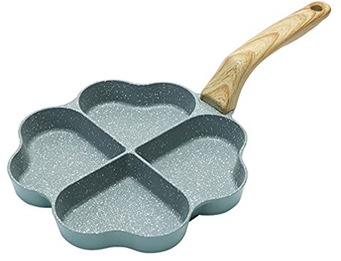 Ceramic Pan Egg Frying Pan Pancake Pan Heart Fried Poached Egg Burger Steak Pan Breakfast Skillet Cooker for Home Kitchen Cooking Tool Small Frying Pan Wok