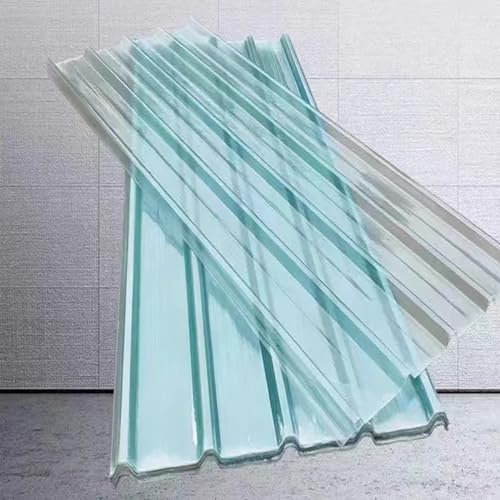 Transparente Trapezbleche Dachplatten,Verkleidungspaneele,Wellplatte Glasfaser-Tageslichtplatten,Regensichere UV Sonnenscheinplatte,Wandblech Dachblech,für Gewächshäuser (0.9x1.6m/35x63in)
