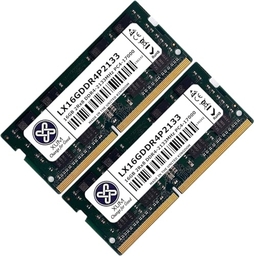 XUM 32GB Laptop Memory RAM DDR4 2133MHz PC4-17000 SODIMM Non-ECC Unbuffered Hynix IC 1.2V 2RX8 Dual Rank 260 Pin CL15 Notebook Laptop Memory Upgrade Module Made in the UK [2x16GB KIT]
