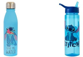 Disney Stitch Aluminum Water Bottle 600ml – Official Merchandise by Polar Gear & Stitch Water Bottle Flip Up Straw 600ml – Official Merchandise by Polar Gear