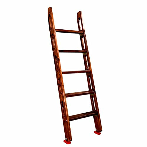 CGCSYZ 59 Wooden Bunk Bed Ladder Only with Handrail, Heavy Duty 5-Step Loft Ladder for Tiny House & Dorm Room, Coffee Color, Load 150kg