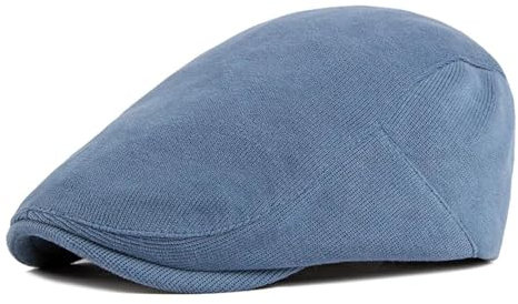 WOYUANSHA Barett Baskenmützen Für Herren Baskenmütze Für Herren Strickmütze Lässig Modisch Für Damen Baskenmütze Einfarbig Flache Schirmmütze Entenschnabelhut Verstellbar 55 Bis 59 cm Hellblau