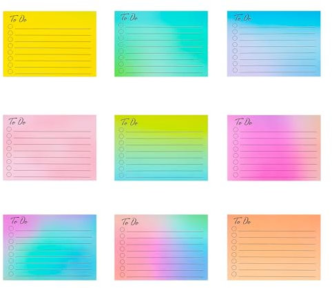 9 Packung Haftnotizen Klebezettel, Selbstklebende Haftnotizzettel, Linierte Klebezettel, To Do Liste Haftnotizblock für Büro, Zuhause, Schule, Sitzung 50 Blatt pro Stück (10 X 7cm)