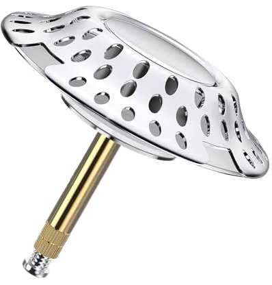 Niaazi 2 in 1 Badewannenstöpsel Haarsieb Dusche - Abflussstopfen mit Sieb Stöpsel Badewanne mit Filtrierung Gestaltung, Höhenverstellbarer Stöpsel Badewanne aus Messing