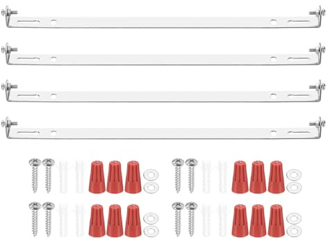 PATIKIL 200mm (7,87 Zoll) Universelle Leuchten-Montagehalterung Kit, 4 Set Leuchtenquerträger Deckenleuchtenplatte mit Schraube für Wandleuchte Deckenleuchte