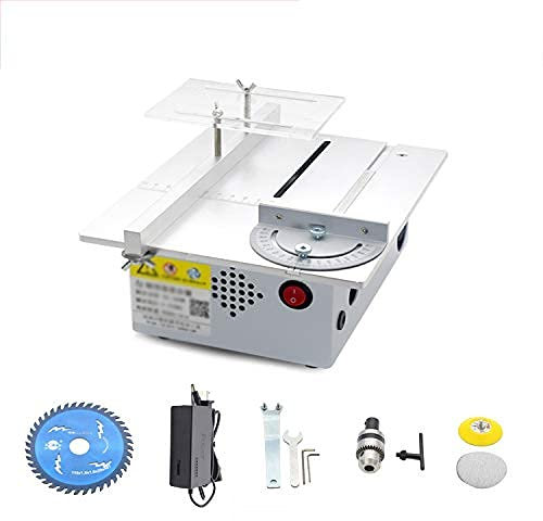 GLJTUO Sega da Tavolo, Mini Sega da Tavolo, Sega Circolare da Banco di Precisione con profondità di Taglio di 30 Mm, Lucidatrice Elettrica da 9000 Giri/Min per Legno, Metallo Morb,