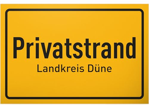 DankeDir! Privatstrand Landkreis Düne - Kunststoff Schild 30 x 20 cm - Garten Geschenk Geschenkidee Deko Mama & Papa Gartenschild - lustiger Spruch Freunde Türschild Geburtstagsgeschenk