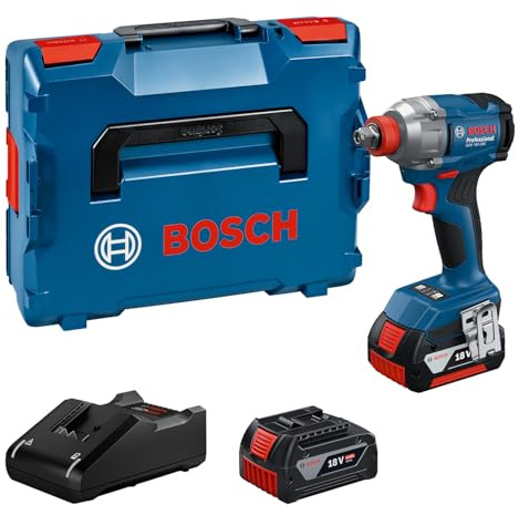 Bosch Professional 18V System boulonneuse sans-fil GDX 18V-285 (avec 2 batteries GBA 4.0Ah, chargeur GAL 18V-20, L-BOXX)