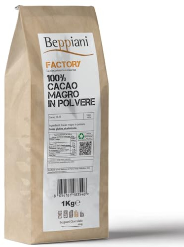 Beppiani Cacao Amaro in Polvere - 1kg - Prodotto professionale - Confezionato in Italia - Adatto a tutte le preparazioni (Cacao Amaro in Polvere)