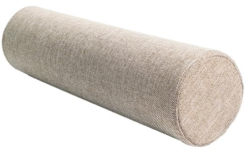 AQIGR Kissenrolle Nackenkissen Nackenrollenkissen Kissen Rolle, Unterstützung Rückenkissen Bolster Kissen für Hals, Beine, Rücken, Bett(Khaki,15x90cm)