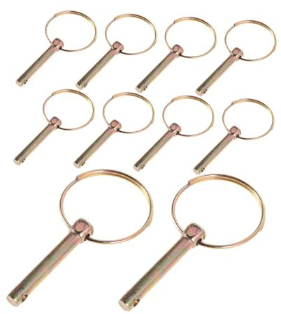 Luxshiny 10stücke Sicherungsbolzen Mit Ring Für Traktoren Runde Bolzen Aus Stahl Sicherungsstifte Für Anhängerverriegelung Mähwerksicherung Robuste Landwirtschaftsbolzen