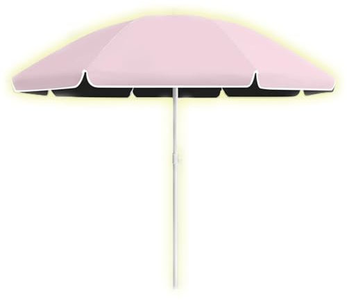 QTWLG Gartenschirm Tragbarer Sonnenschirm Kleine Strandschirm Ampelschirm Terrassenschirme Höhenverstellbarer Marktschirm Wasserdicht/Sonnenschutz(Pink,7ft/2.2m)