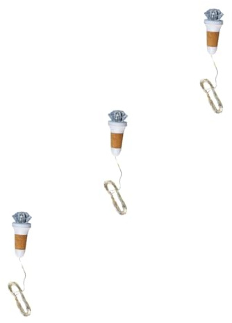 PRETYZOOM 3pcs String Led String Lights for Wine Bottle Battery-Powered Outdoor Lights Corks Led Beads for Party Decorative Lamp