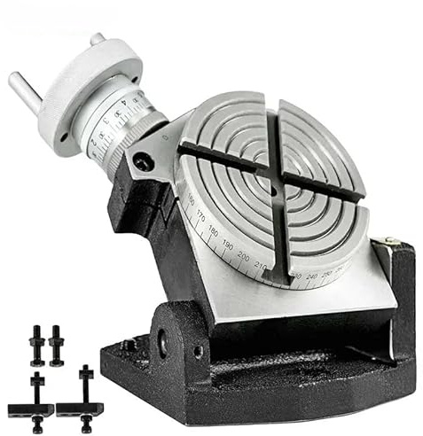Tavoli di fresatura rotanti orizzontali verticali da 100 mm giradischi a 4 fessure per fresatura, tavola rotante MT-2 per fresatura per lavorazione dei metalli e