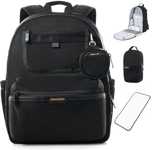 momcozy Urban Diaper Bag Backpack - Stylish, Durable & Waterproof Baby Bag with Multi-Pockets, Laptop Compartment, Changing Pad & Stroller Straps, Travel Baby Essentials for Moms,Dads,Work, Maternity