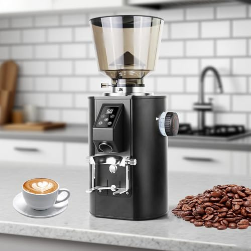 Moulin À Café Professionnel K64s | Moulin À Expresso Avec Minuterie Et Modes Manuels, 9 Réglages De Mouture De Précision, Réservoir À Grains De 450 G, Clavier Led Et Lame Plate De 64 Mm black