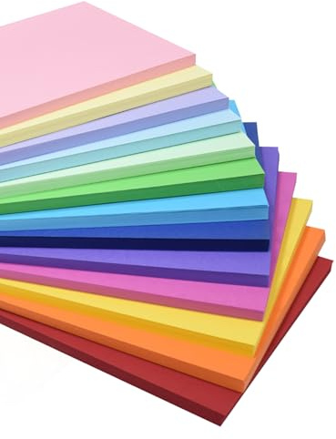 100 Blatt Buntes Papier A4，Dicker Tonpapier A4(10 Farben),Bastelpapier, Das für Drucker Geeignet Ist,Bastelkarton Eignet Sich zum Herstellen von Grußkarten, Scherenschnitt, Malen und Origami
