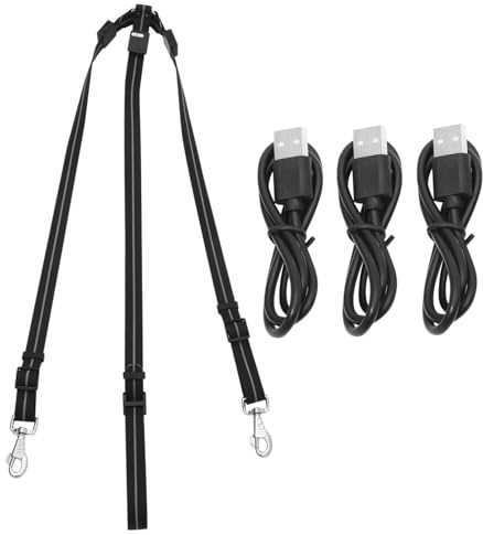 CONGARTENO LED Pferdebrustgurt Wiederaufladbar 205cm PU/Aluminium für Reitsport Pferdedekoration
