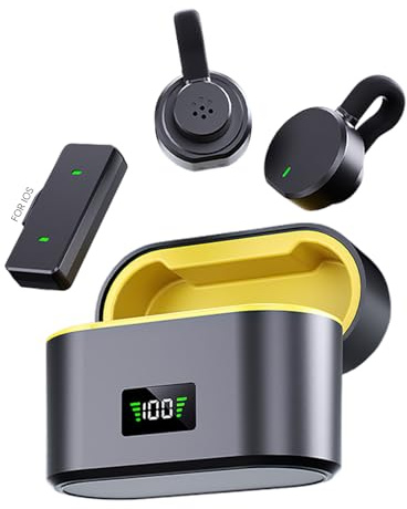 DzpKrka Micrófonos inalámbricos: micrófono de Solapa inalámbrico con de Carga, cancelación de Ruido, electrónica de Audio para cámara, PC, Laptop, teléfonos móviles, computadora