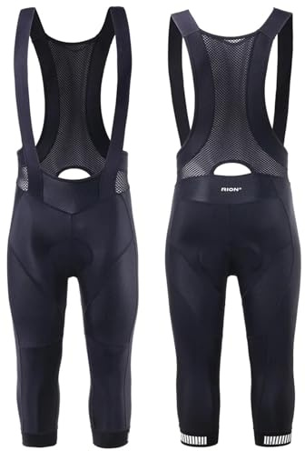 MWAHJU Pantaloncini Con Bretelle Da Ciclismo Pantaloni 3/4 Calzamaglia Bicicletta Uomo Abbigliamento Bike Equitazione Su Strada Sport Lunga Distanza 5H 8H Per Uomo(Balck 5h,L)