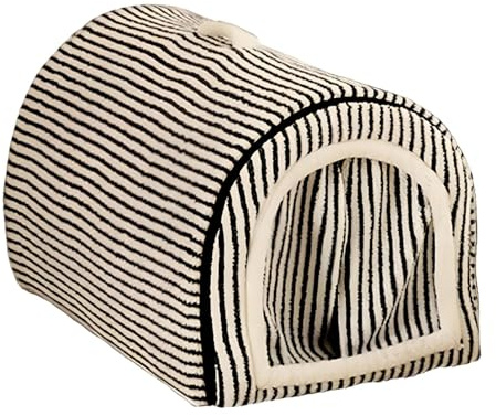 Harilla Niche pour Chat, Tente pour Animaux de Compagnie, Cabane avec Fond Anti-dérapant, Portable et Réutilisable, Niche pour Cour, Chaton, Intérieur et Extérieur, Noir Blanc S