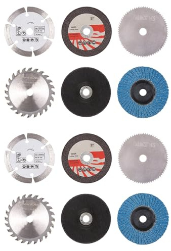 ISTOVO 12Pcs 75mm Cutting Disc Kit for 10mm Bore Angle Grinder Metal Circular Saw Blade Flat Flap Grinding Wheel Sanding Pads