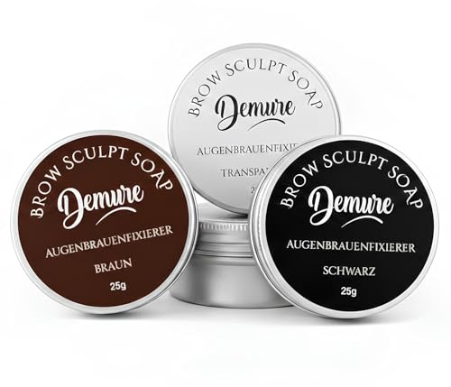 Demure Brow Sculpt Soap 25g – Augenbrauenfixierer für Long-Lasting Brow Lift – Ohne Weißschleier – Starker Halt –Augenbrauen Styling Seife, Augenbrauengel 24H Laminierung Effekt (Schwarz)