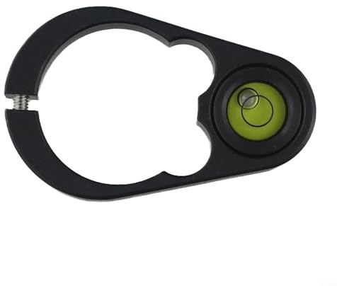Nivel de burbuja redondo de aleación de aluminio para barra de centrado de 36 mm, vial verde con soporte para poste de topografía de montaje GPS, accesorio de nivel negro (36 mm)