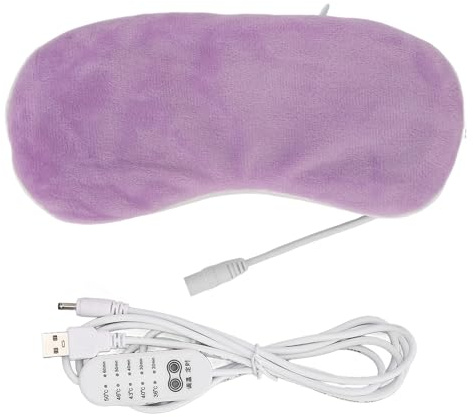 USB värmepannband justerbar varm kompress ger näring åt ögonen 5 hastigheter pannband för sömn (lila)