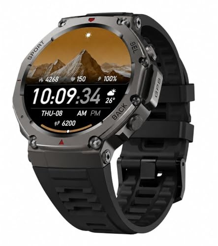 YUNTA GPS Sports Smartwatch, 5ATM Water Resistance, Supports Bluetooth Calling, Ultra-Long Battery Life(Black)