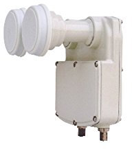 ILLUMINATORE OCCHIO LNB TWIN MONOBLOCCO PER PARABOLA A 6° PER 2 SAT (2 USCITE)