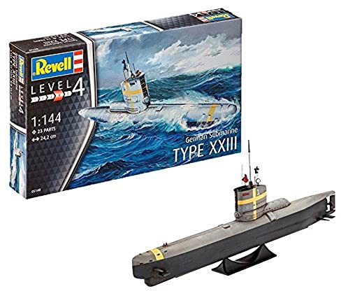 Revell 05140 Modellbausatz German Submarine Type XXIII im Maßstab 1:144, Level 4
