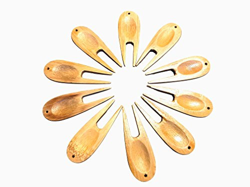LL-Golf 10er Oder 100er Set Golf Bambus Pitchgabel/Divot Tool/Holz Pitch Gabel zum Ausbessern von Divot 's auf dem Green (10)