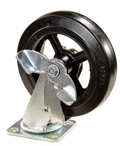 Pro-Lift-Montagetechnik 4 Stück: je 270kg Lenkrollen, Schwerlastrollen, gebremst, Vollgummi-Rollenbelag, 01391