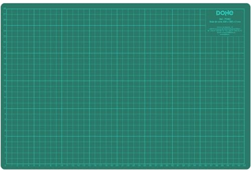 Dohe - Vade de Corte A3-45x30 cm, Autocicatrizante, Alfombrilla de Escritorio para Manualidades y Dibujos, Con Guías y Marcas de Corte, Formato Cuadriculado, Grosor 3 mm