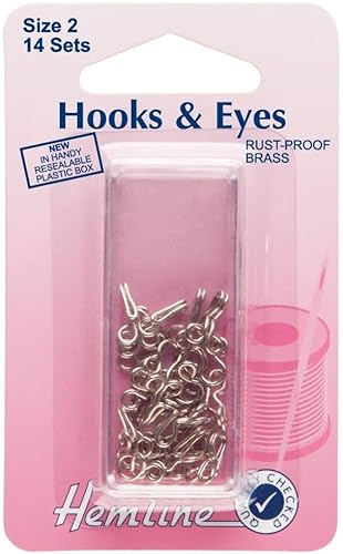 Hemline Hook & Eye Fastenings Silver