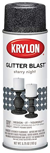 Krylon K03805A00 Glitter Blast Glitter Spray Paint for Craft Projects, Starry Night Silver, 5.75 oz