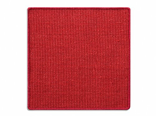 KARAT Sisal Fußmatte Teppich Vorleger Kratzteppich Katzenmöbel Kratzmatte Sisalmatte, widerstandsfähig & in vielen Farben und Größen erhältlich (60 x 80 cm, Rot)