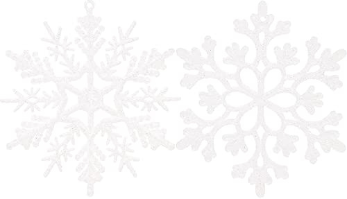 Sea Team 36 fiocchi neve glitterati 10cm bianco
