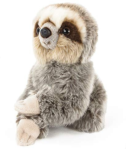 Kuscheltier Faultierbaby sitzend grau 18 cm Plüschfaultier