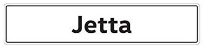 Volkswagen 5C6071801A Kennzeichenschild Nummernschild Kennzeichen Typenschild, mit Jetta Schriftzug