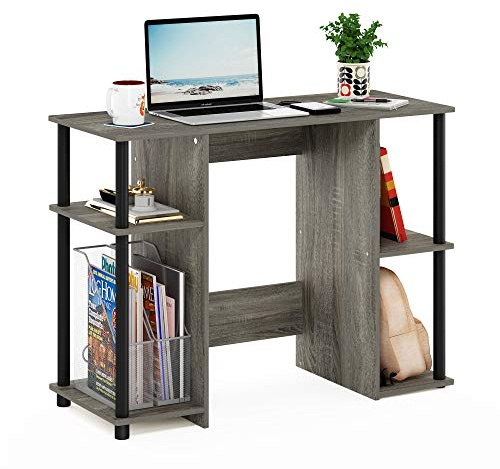 Furinno JAYA Compact Computer Desk, Writing Desk, Study Desk, French Oak/Black