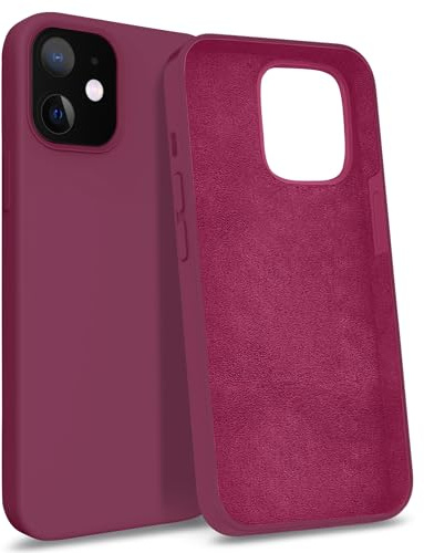 MyGadget Hülle kompatibel mit iPhone 12 Mini - Gummierte Handyhülle - [ 3 Layer Struktur ] Schutzhülle mit Soft Inlay & Hardcase Cover außen - Bordeaux