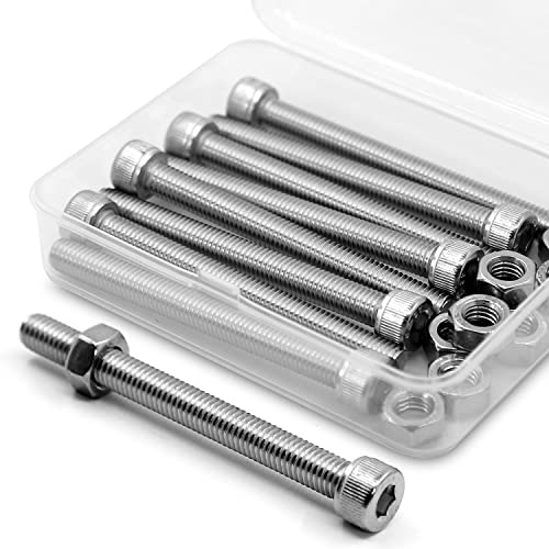 M8*80mm 8 Stück 304 Edelstahl Sechskantschrauben Bolzen und Muttern set, Maschinenschrauben schrauben