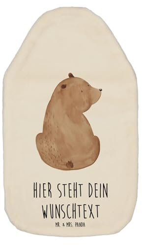 Mr. & Mrs. Panda Personalisierte Wärmflasche Bär Schulterblick - Weiß