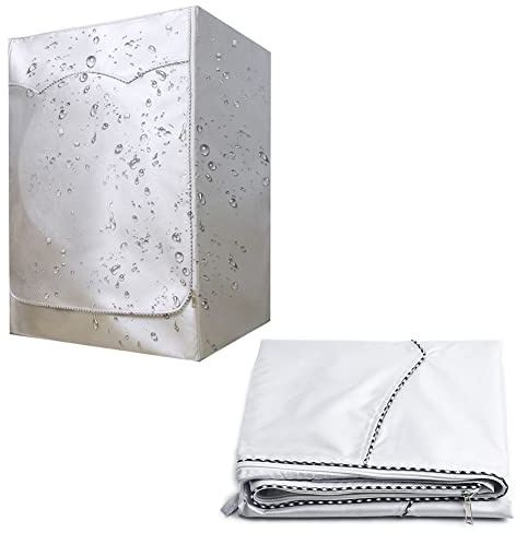 Housse de machine à laver extérieure, imperméable, anti-poussière et anti-âge pour lave-linge/sèche-linge à chargement frontal (XXL)