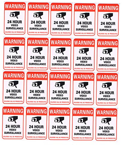 GLEAVI 50st Video Warning Stickers För Övervakning Varningstecken För Vägg Bil Och Plana Ytor Lätt Att Fästa Och Använda För Säkerhetsdekorationer