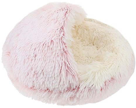 YARNOW Halbgeschlossenes Katzennest Aus Flauschigem Flanell Warmes Winter Haustierbett 40x40cm Winddichtes Katzenhaus Für Kleine Katzen Und Haustiere