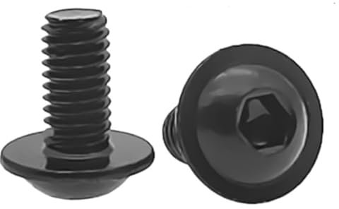 66 viti a testa bombata nere M4X20, viti a testa bombata con flangia, esagono incassato testa semicircolare, viti in acciaio inox, viti a testa tonda per elettrodomestici macchine industriali